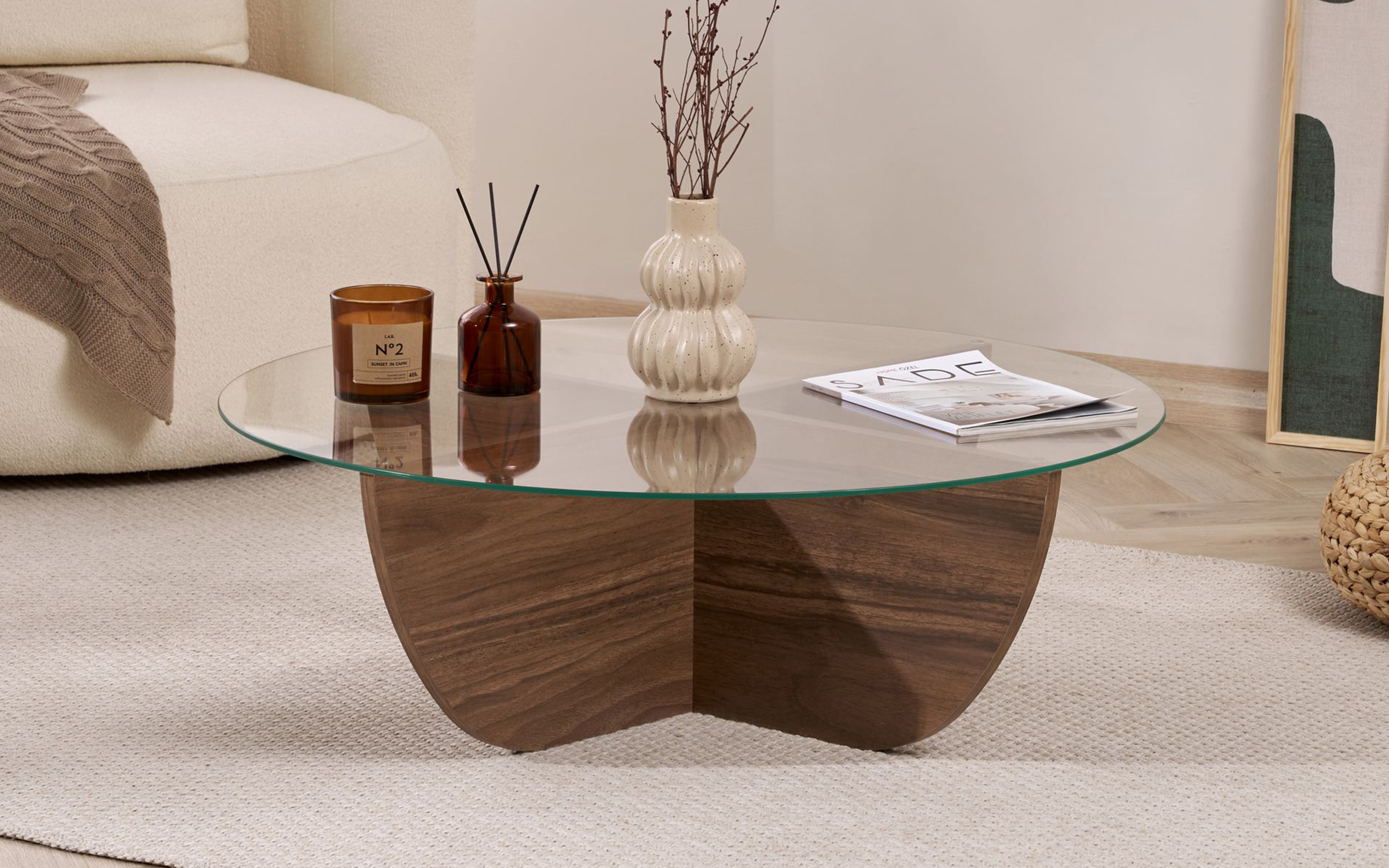 Masuta de cafea Lia, nuc  1